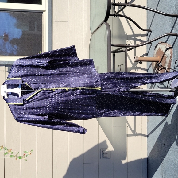 Gilligan & O'Malley Navy Blue & Olive Green Polka-dot Sleepwear Pajama Set Sz L - Picture 1 of 11